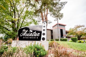 Renton Apartments - The Aviator Apartments - Sign