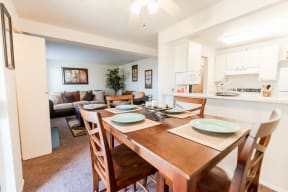 Tacoma Apartments - The Lodge at Madrona Apartments - Dining Room, Living Room, and Kitchen