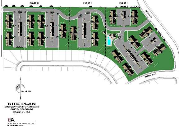 Site Plan at Crescent Cove Apartments, Evans, 80620