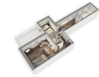 The Penthouse 810 SQFT 3D View at Park Heights by the Lake Apartments, Illinois