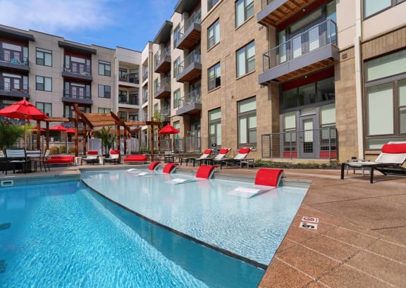 Resort-style pool at Avant Apartments in Carmel, IN