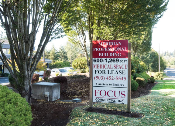 Meridian Professional Building Focus Commercial Leasing Sign