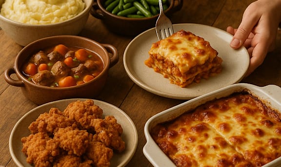 A person is about to eat lasagna from a plate.