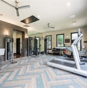 Fitness Center With Updated Equipment at Highline Urban Lofts, Cypress, TX