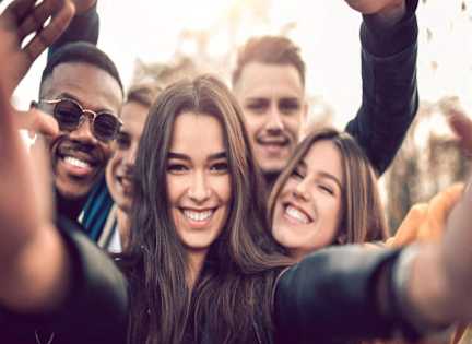 A group of people are taking a selfie together at Barcelo at East Cobb Apartments, Marietta, Georgia