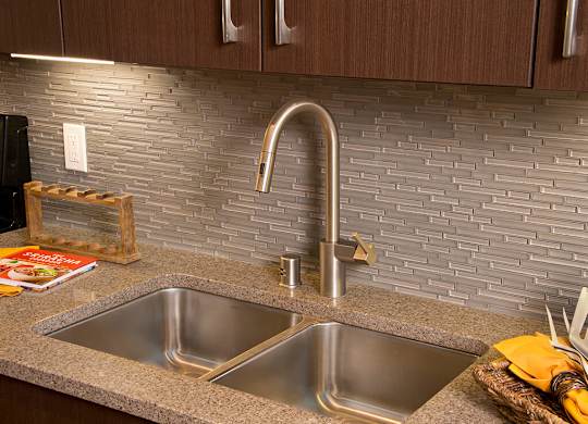 Kitchen double sink at Infinity Apartments in Seattle WA