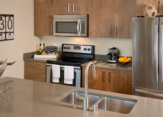 Kitchen sink at Infinity Apartments in Seattle WA