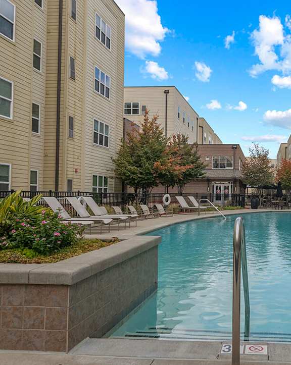 resident swimming pool at apartment community