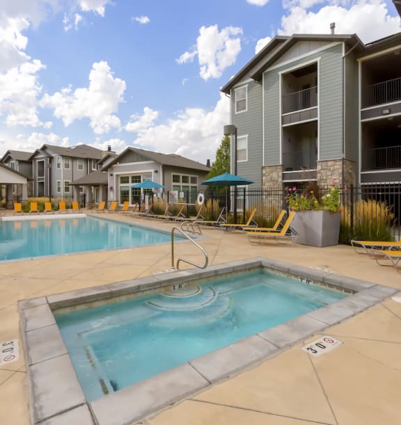 Hot Spa and Swimming Pool at Talavera at the Junction Midvale, UT