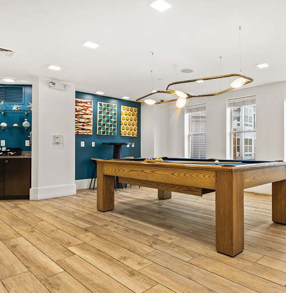 Game room at Axis Admiral Hill Apartments in Chelsea MA