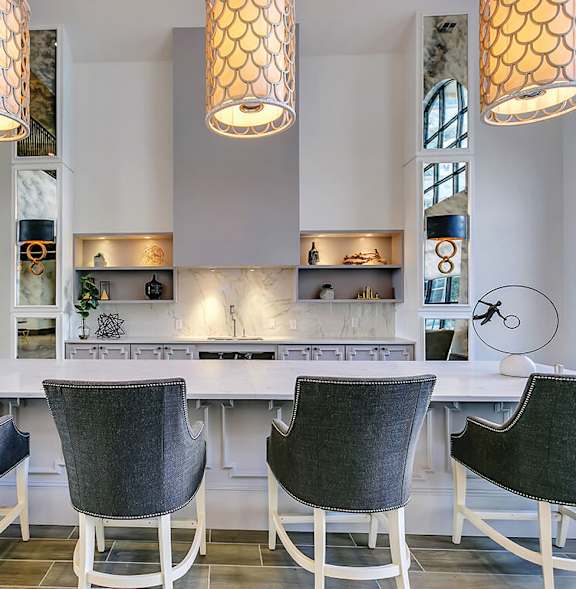 Resident lounge kitchen at The Huntington in Plano TX