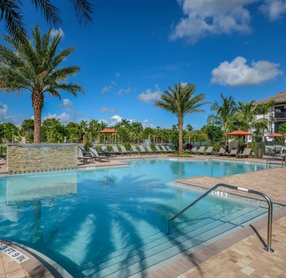 Resort-Style Pool at Palm Ranch Luxury Apartments in Davie, FL
