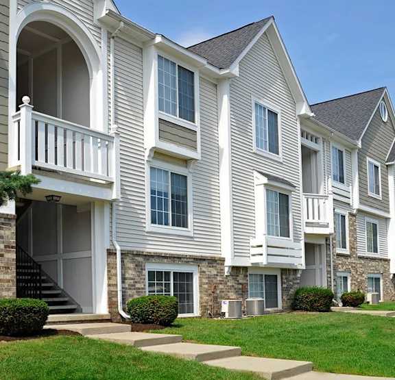 Apartment building with lake view at Westlake Apartments, Belleville
