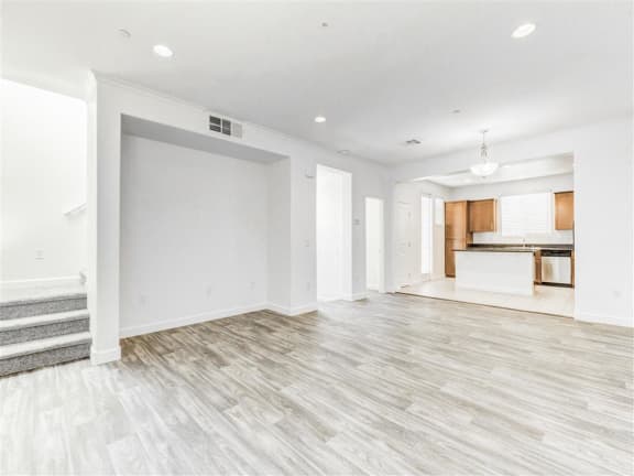 Spacious living rooms with entertainment center style walls at The Croix Townhomes in Henderson, NV offers 2 and 3 bedroom Townhomes!