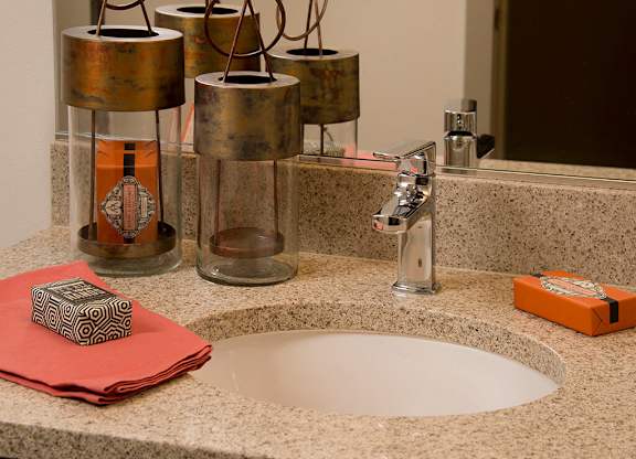 Bathroom sink at Infinity Apartments in Seattle WA