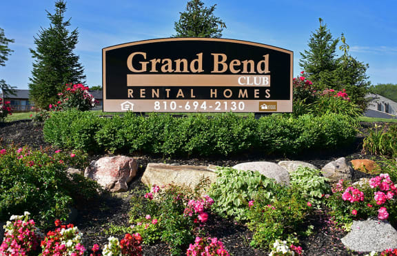 Property Entrance Sign at Grand Bend Club Apartments in Grand Blanc, MI