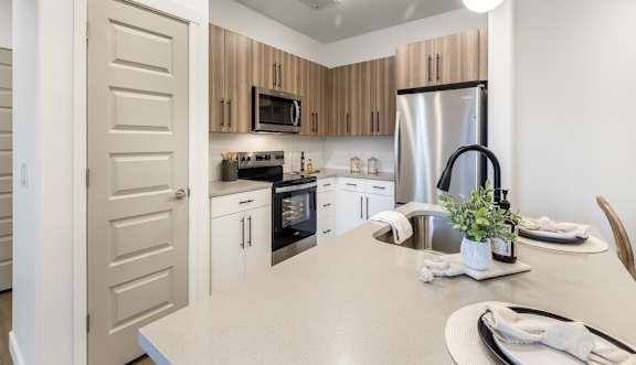 Kitchen at The Foundry Apartments & Townhomes