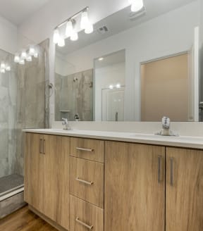 Desert Sage Townhomes Primary En Suite with Double Vanity and Walk-in Shower