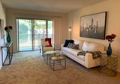 Balcony view from living at The Glendale Residence Apartments, Lanham, 20706