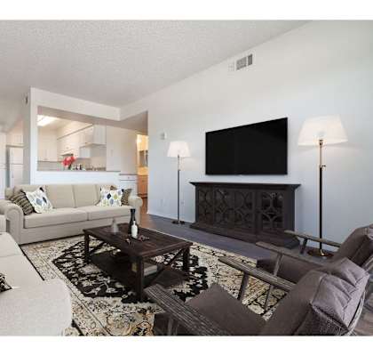 Living Room With TV at Costa Mesa Family Village, Costa Mesa, CA