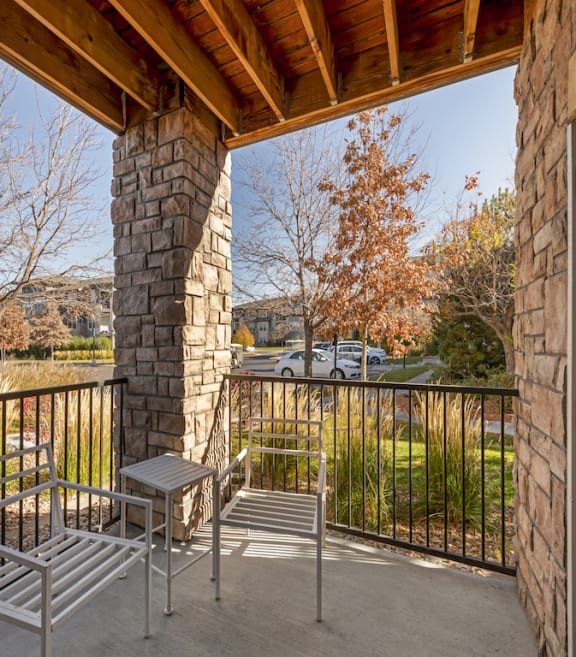 Corner Balcony View at Avena Apartments, CO