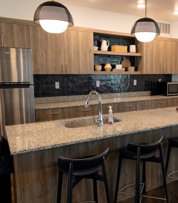 Counter in Kitchen at Ridge View Apartments