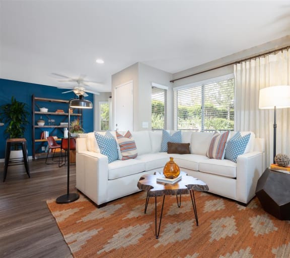 Graceful Living Area at St. Moritz Apartments,California