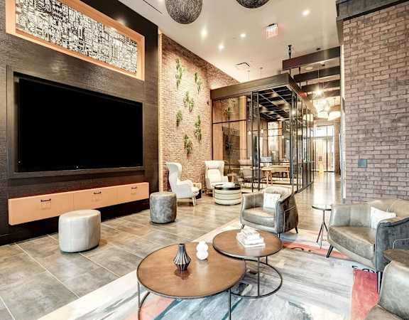 Living area at Coda on H Apartments, Washington, DC 20002