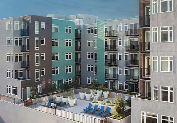 Aerial View Of Outdoor Lounge at Lyric, Walnut Creek