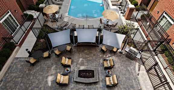 Aerial Pool View at Hidden Creek, Gaithersburg