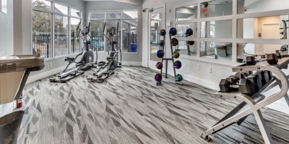 the gym  at Vibe on Riverside, Austin, Texas