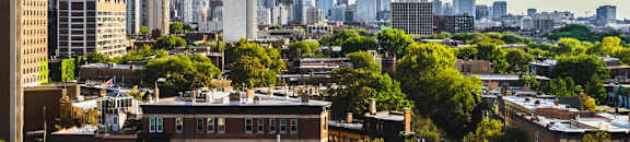 Roof Deck City View at Park View Apartments, Chicago, 60614
