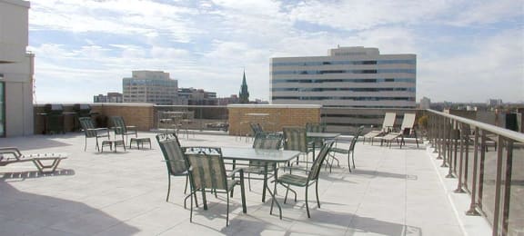 Large and open rooftop terrace.  Thumbnail click to zoom.