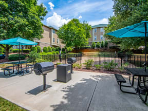Grill area at Mayfaire Apartments in Raleigh NC