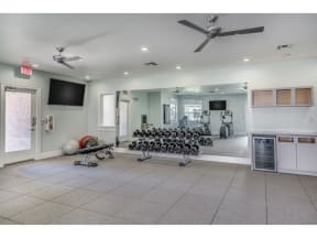 Fitness Center with tv and free weights
