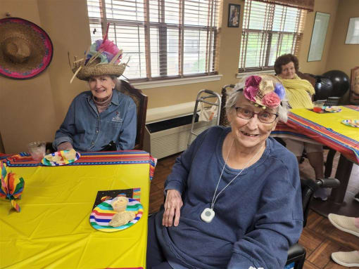 Residents have some fun with Cinco De Mayo crafts at Aberdeen Heights Assisted Living