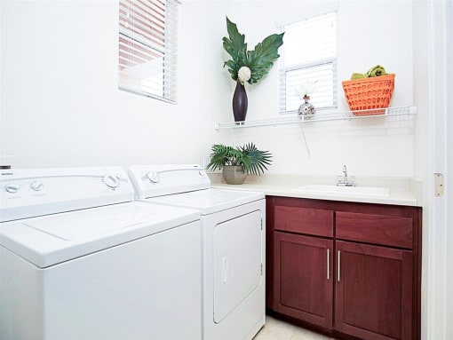 Full Sized washer and dryers in each floorplan at The Croix Townhomes in Henderson, NV offers 2 and 3 bedroom Townhomes!