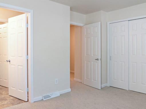 3 bedroom townhome hallway, Crawford Square Apartments, Pittsburgh, PA