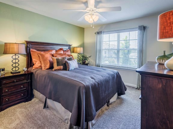 Bedroom with ceiling fan and light  at Amberleigh Bluff, Knoxville, 37922