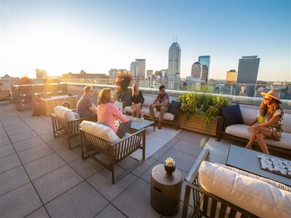 Access to Rooftop Lounge and Outdoor Deck at CityWay Apartments, Indianapolis, IN, 46204