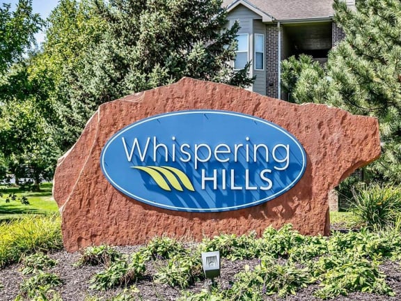 Property signage at Whispering Hills, Omaha NE 68164