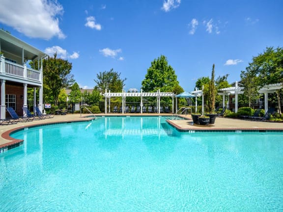 Sparkling Swimming Pool at Crestmont at Thornblade Apartments in Greenville, SC