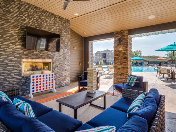 Picturesque Pool And Cabana Setting at Evolve at Tega Cay, Fort Mill, SC, 29708