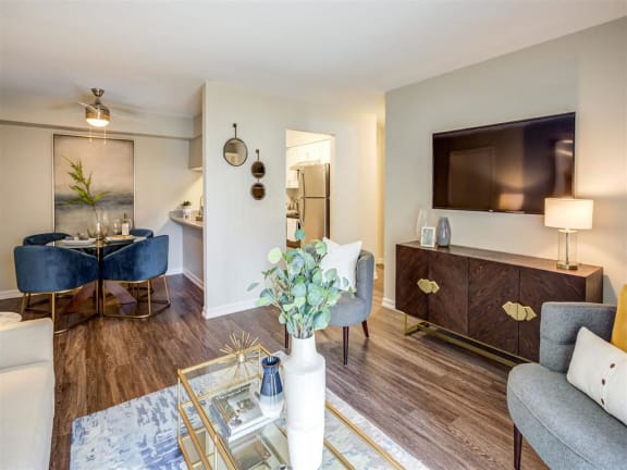 Wood Floor Living Room at Orion Prospect, Mount Prospect, 60056