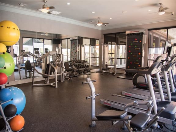 gym equipment in fitness center