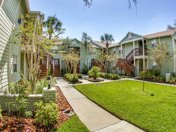 Every apartment home has a private entrance with lush landscaping.