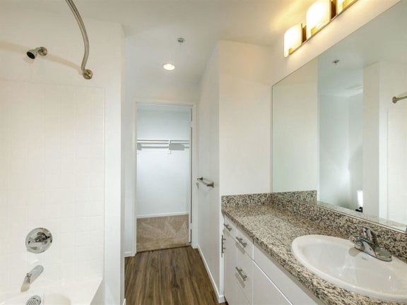 Master bedroom bathroom comes with sink, full bath, walking closet at the end of the hall