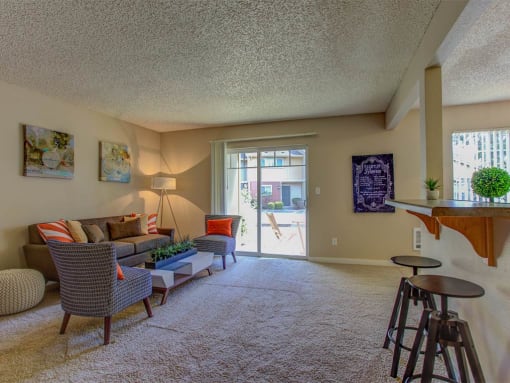 Carpeted Living Room at Commons at Timber Creek, Portland, Oregon