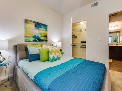 Plush-carpeted bedrooms and closets at CLEAR Property Management , The Lookout at Comanche Hill, San Antonio, TX