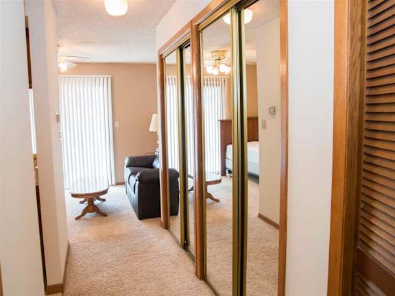 hallway and living space at Capitol View Apartments in Lincoln Nebraska